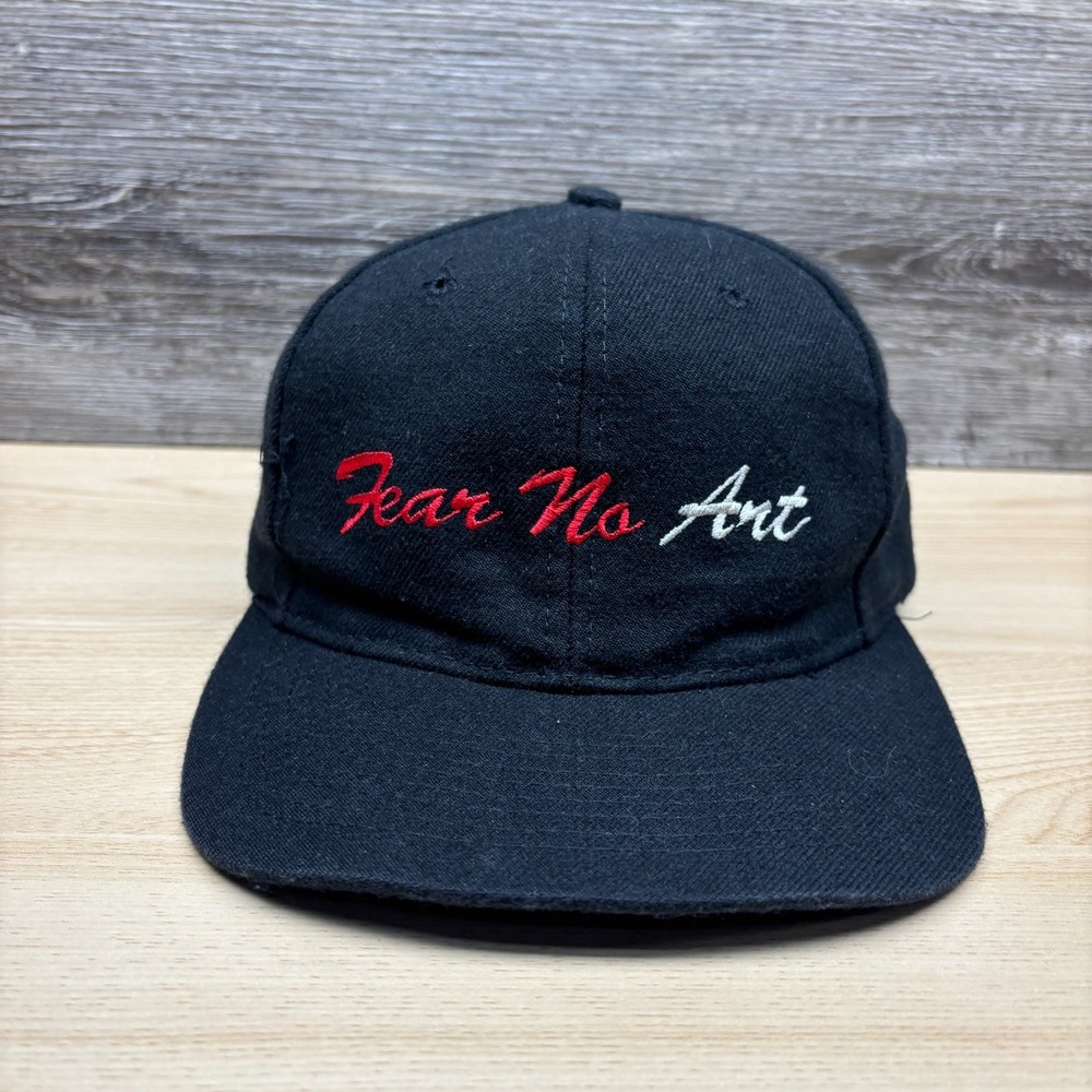 VINTAGE Head To Toe Fear No Art Hat Cap Snap Back Black Red White Mens 90s